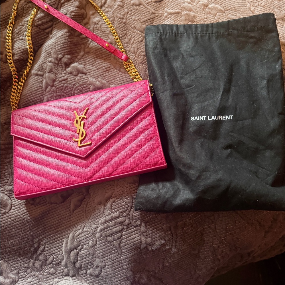 Yves Saint Laurent Fuchsia Quilted Clutch - Picture 7 of 7